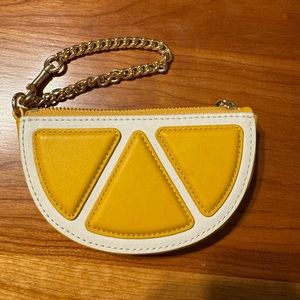 Coach Leather Orange Bag Charm or Coins or Cards Bag